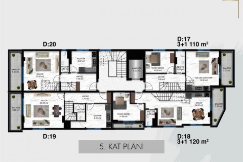 Продажа квартиры  в Аланье, Анталье, Турция 2 комн., 46м2, №208249 – фото 22