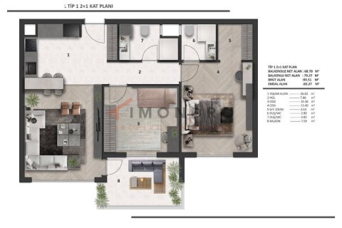 Продажа квартиры  в Аксу, Анталье, Турция 2+1, 100м2, №192095 – фото 13
