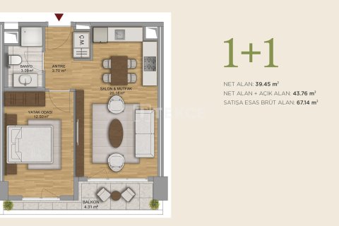 Продажа квартиры  в Анкаре, Турция 1+1, 67м2, №192105 – фото 13