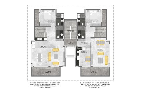 2+1 Lägenhet  i Alanya, Antalya, Turkiet Nr. 133015 - 17