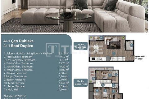 Продажа пентхауса  в Анталье, Турция 4+1, 163м2, №211382 – фото 25