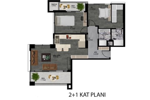 Продажа квартиры  в Мерсине, Турция 2 комн., 60м2, №207165 – фото 24