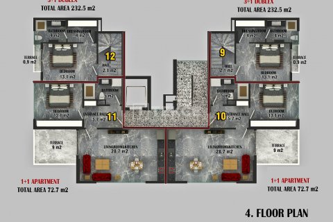 Продажа квартиры  в Аланье, Анталье, Турция 2+1, 104м2, №190126 – фото 13