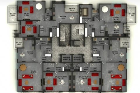 Leilighet  i Mahmutlar, Antalya, Tyrkia Nr. 209579 - 28