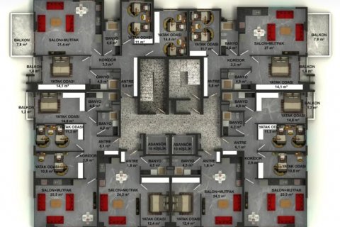 Leilighet  i Mahmutlar, Antalya, Tyrkia Nr. 209579 - 29