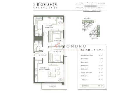 آپارتمان در  Girne ، ترکیه 3 خوابه ، 106 متر مربع.  شماره 151900 - 13