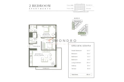 آپارتمان در  Girne ، ترکیه 3 خوابه ، 106 متر مربع.  شماره 151900 - 12