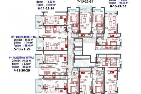 آپارتمان در  Mahmutlar ، ترکیه 55 متر مربع.  شماره 208370 - 22