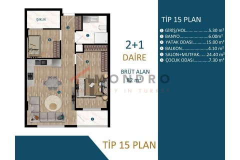 Продажа квартиры  в Кепезе, Анталье, Турция 2+1, 91м2, №191805 – фото 25