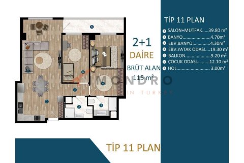 Продажа квартиры  в Кепезе, Анталье, Турция 2+1, 91м2, №191805 – фото 21