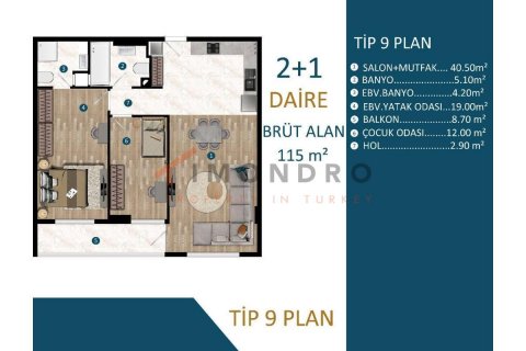 Продажа квартиры  в Кепезе, Анталье, Турция 2+1, 91м2, №191805 – фото 19