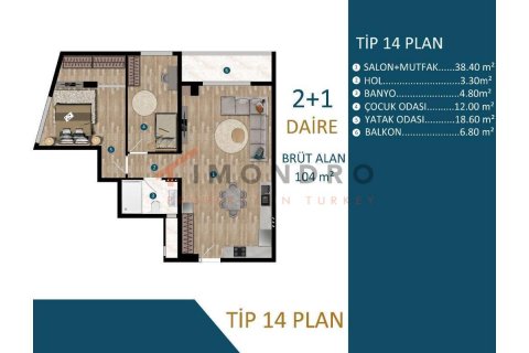 Продажа квартиры  в Кепезе, Анталье, Турция 2+1, 91м2, №191805 – фото 24