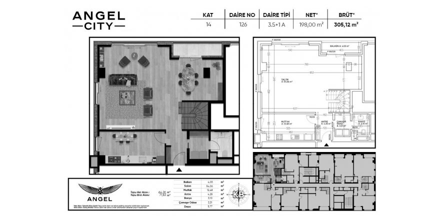 3+1 Wohnung in Angel City, Atasehir, Istanbul, Türkei Nr. 189605