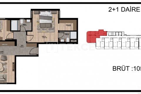 آپارتمان در Erdemli ، ترکیه 1 خوابه ، 75 متر مربع. شماره 147293 - 30
