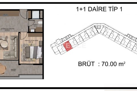 آپارتمان در Erdemli ، ترکیه 1 خوابه ، 75 متر مربع. شماره 147293 - 27