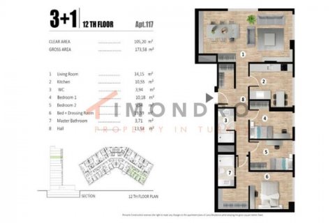 3+1 Leilighet  i Bagcilar, Istanbul, Tyrkia Nr. 192486 - 19