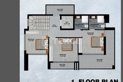 5+1 Villa  i Alanya, Antalya, Tyrkiet Nr. 146810 - 24