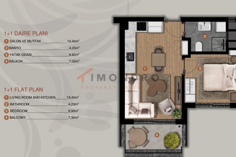 آپارتمان در Aksu ، ترکیه 2 خوابه ، 90 متر مربع. شماره 192034 - 17