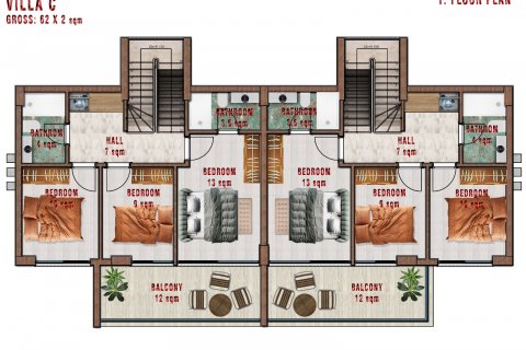 Villa  i Alanya, Antalya, Tyrkia Nr. 206970 - 11