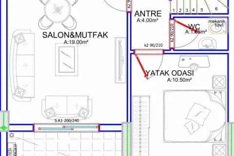 Продажа квартиры  в Аксу, Анталье, Турция 2+1, 87м2, №189430 – фото 19