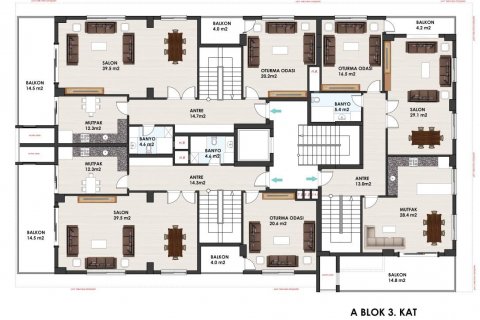 آپارتمان در  Oba ، ترکیه 135 متر مربع.  شماره 209863 - 15