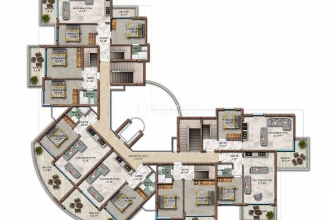 Продажа пентхауса в Аланье, Анталье, Турция 5+1, 191м2, №63452 – фото 15