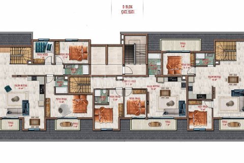 Продажа пентхауса  в Аланье, Анталье, Турция 2+1, 111м2, №60521 – фото 26