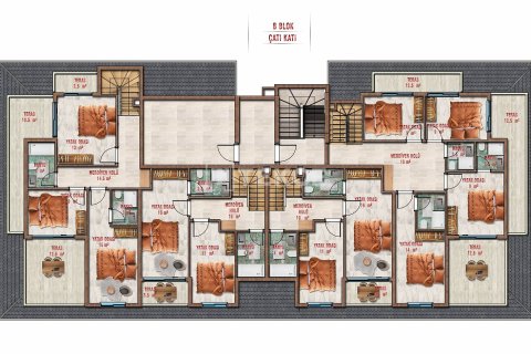 Продажа пентхауса  в Аланье, Анталье, Турция 2+1, 111м2, №60521 – фото 18