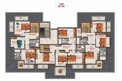 Продажа пентхауса  в Аланье, Анталье, Турция 2+1, 111м2, №60521 – фото 22
