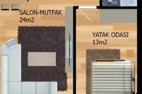 Продажа квартиры  в Аланье, Анталье, Турция 1+1, 54м2, №189445 – фото 28