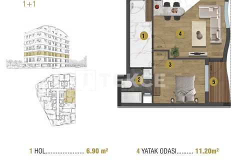 1+1 Leilighet  i Antalya, Tyrkia Nr. 150396 - 22