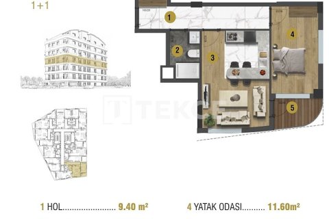 1+1 Leilighet  i Antalya, Tyrkia Nr. 150395 - 29