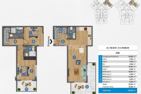 1+1 Lejlighed i Alanya, Antalya, Tyrkiet Nr. 150399 - 12