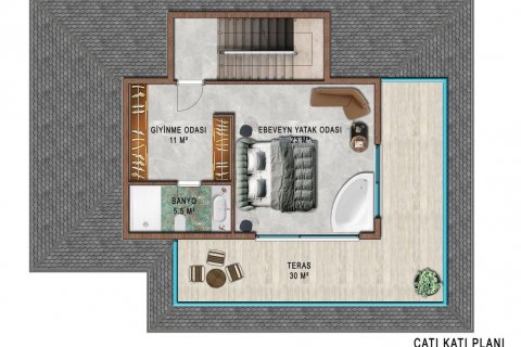 Продажа виллы  в Аланье, Анталье, Турция 5 комн., 245м2, №207728 – фото 22