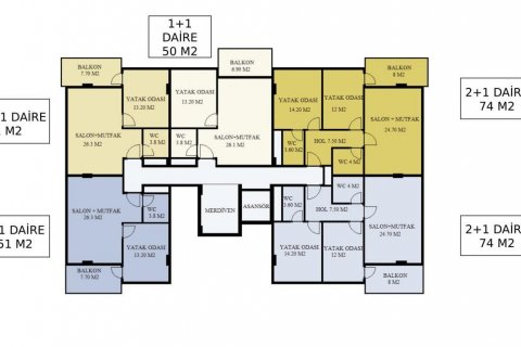 Продажа квартиры  в Аланье, Анталье, Турция 2 комн., 50м2, №209775 – фото 24