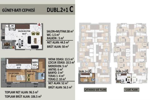 Продажа пентхауса  в Аланье, Анталье, Турция 2 комн., 46м2, №208717 – фото 27