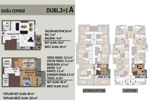 Продажа пентхауса  в Аланье, Анталье, Турция 2 комн., 46м2, №208717 – фото 25