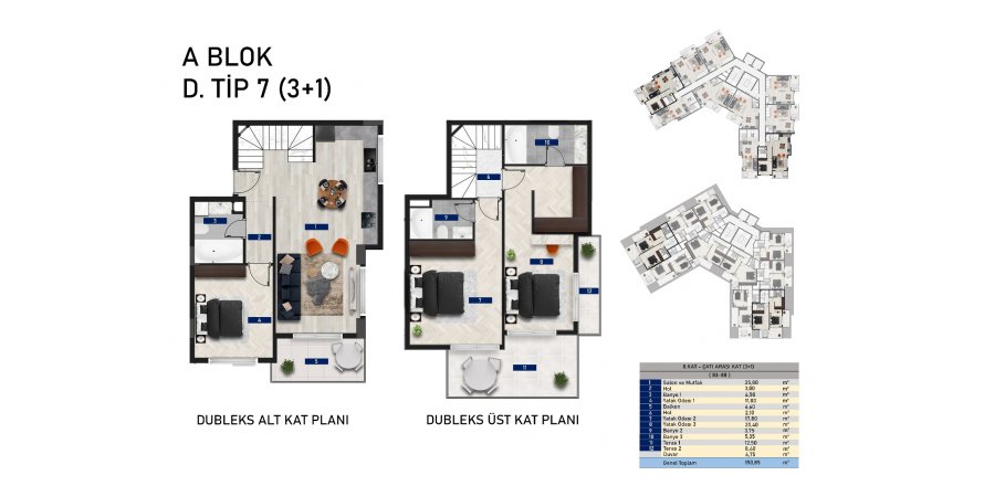 Квартира в Mostar Residence 3+1, Авсаллар, Анталья, Турция №84130