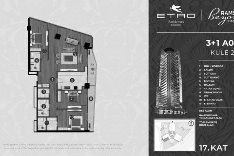 Продажа квартиры  в Сарыере, Стамбуле, Турция 3+1, 274.7м2, №190111 – фото 2