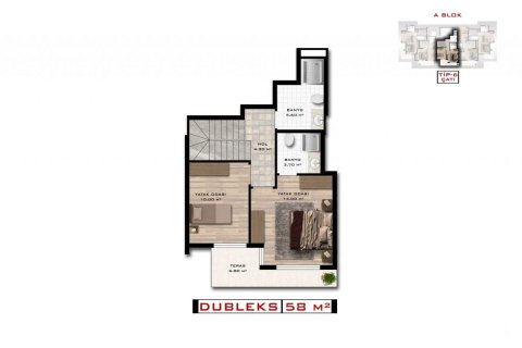 Продажа пентхауса  в Демирташе, Аланье, Анталье, Турция 3 комн., 60м2, №208768 – фото 21