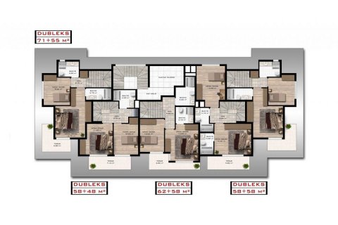 Продажа пентхауса  в Демирташе, Аланье, Анталье, Турция 3 комн., 60м2, №208768 – фото 11