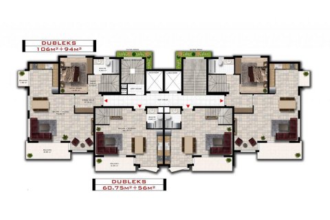 Продажа пентхауса  в Демирташе, Аланье, Анталье, Турция 3 комн., 60м2, №208768 – фото 26