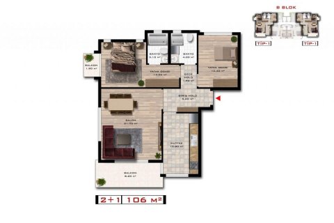 Продажа пентхауса  в Демирташе, Аланье, Анталье, Турция 3 комн., 60м2, №208768 – фото 29