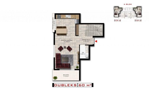 Продажа пентхауса  в Демирташе, Аланье, Анталье, Турция 3 комн., 60м2, №208768 – фото 17