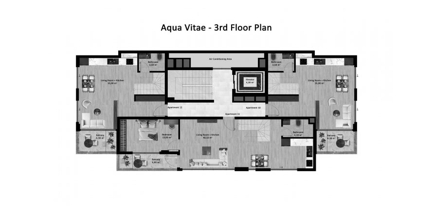 Квартира в Aqua Vitae 2+1, Кестель, Анталья, Турция №189832