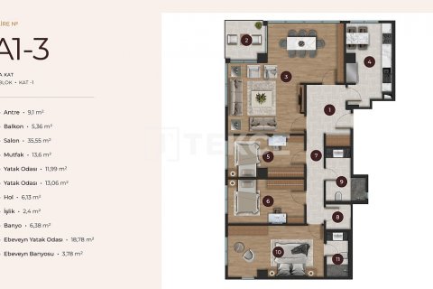 Apartment for sale  in Istanbul, Turkey, 4 bedrooms, 167m2, No. 194358 – photo 18