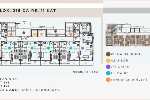 1+1 Lejlighed  i Aksu, Antalya, Tyrkiet Nr. 71657 - 24