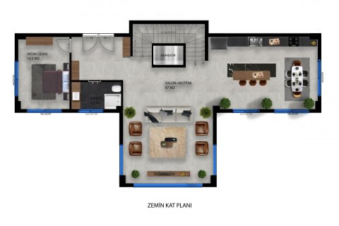 Продажа виллы  в Каргыджаке, Аланье, Анталье, Турция 7 комн., 625м2, №207007 – фото 14