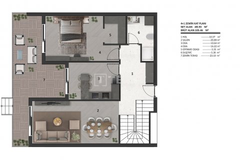 Продажа квартиры  в Аксу, Анталье, Турция 3+1, 183м2, №193314 – фото 10