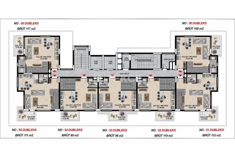 2+1 Takvåning  i Alanya, Antalya, Turkiet Nr. 47898 - 15